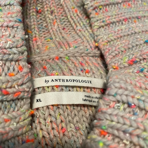 Anthropologie Multicolor Knit Sweater,Sleeveless Mock Neck Neon Confetti - Picture 7 of 9